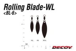 Decoy Rolling Blade Willow Leaf BL-6 -Best Fishing Store bl 6 04size