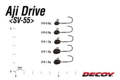 Decoy Aji Drive Jighead SV-55 -Best Fishing Store sv 55 04size